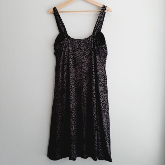 GEORGE Stretchy Fitted Babydoll Style Mini Dress Abstract Animal Print Sz XL - Picture 10 of 15